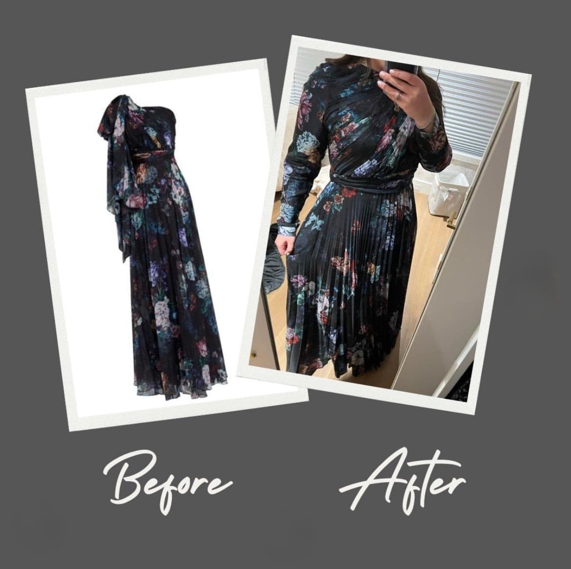 Floral Dress — Neckline & Sleeve Adjustment